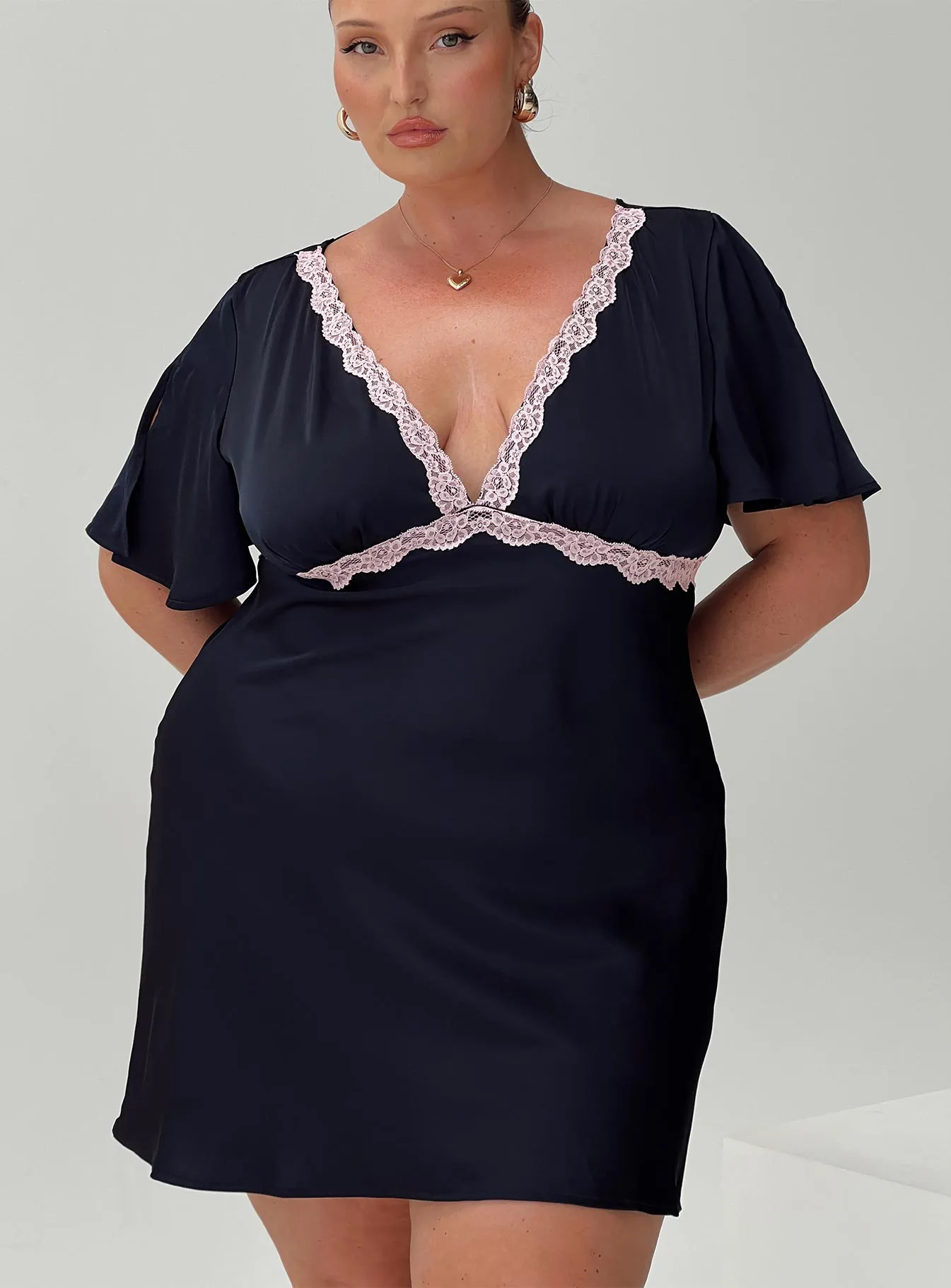 Timeless Design Jaron Mini Dress Navy Curve