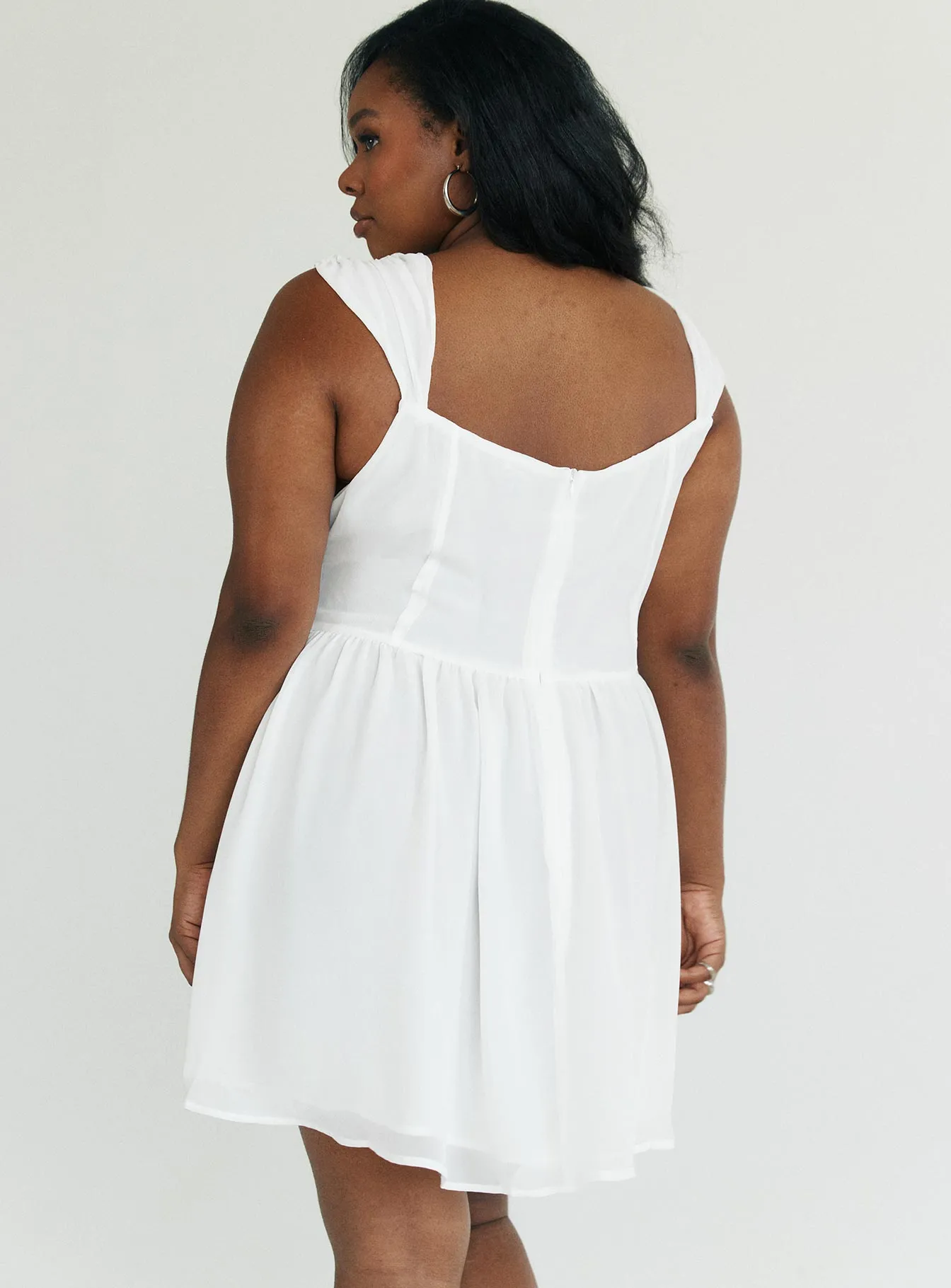 Kameliah Mini Dress White Curve Trend Edge No Slip Grip