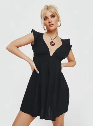 Koen Flutter Sleeve Mini Dress Black Beat Hot Chic Appeal