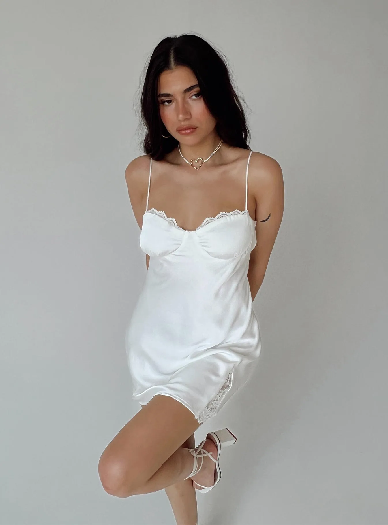 Easy Look Stage Beat Snowbird Mini Dress White Petite