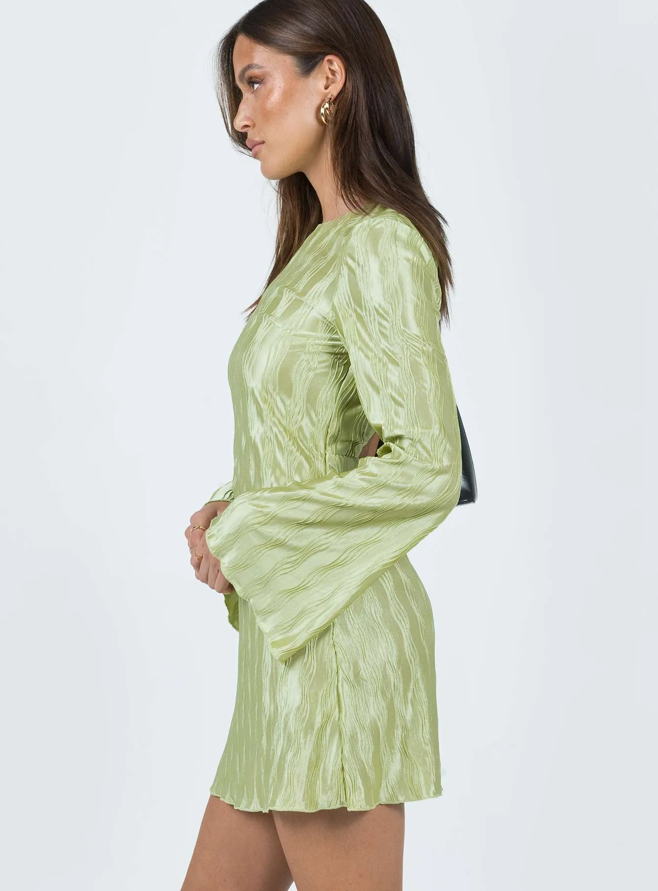 A Line Silhouette Venaya Mini Dress Green