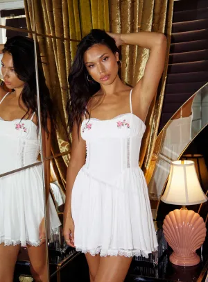 Scene Flash Zahra-rose Mini Dress White