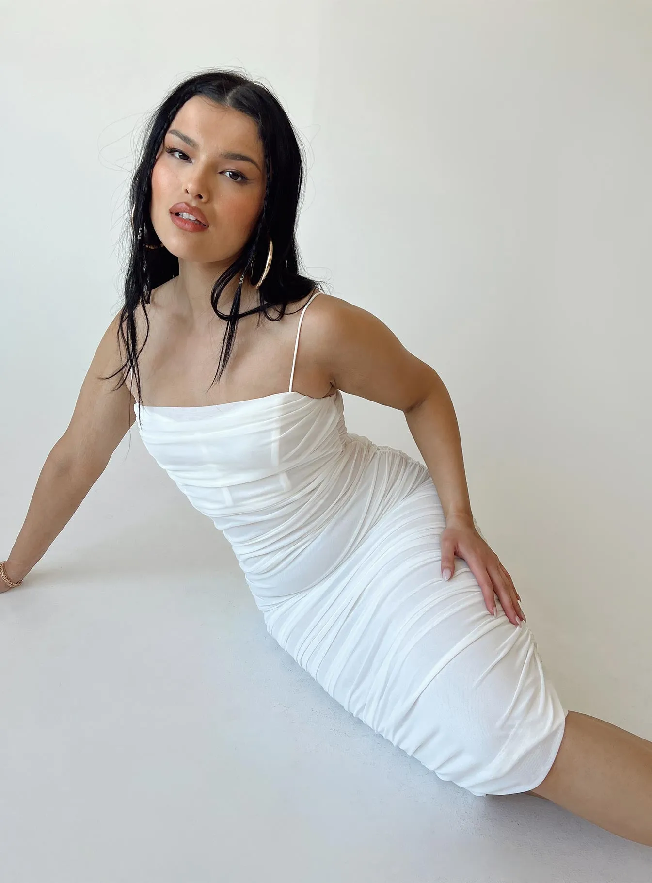 Smooth inner lining Chester Maxi Dress White