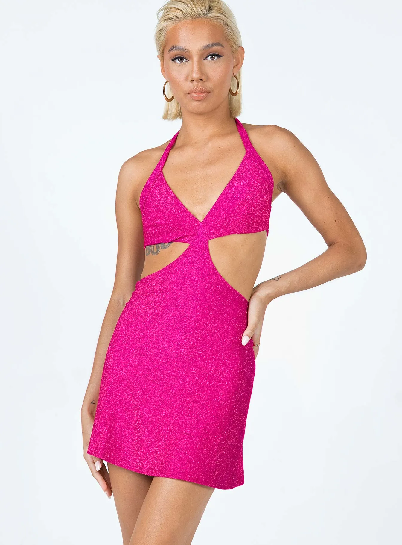 Neon Mood Francesca Cut Out Mini Dress Pink
