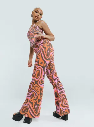 Abrand Double Oh Flare Print Jeans Multi Essential Style Flexible Match