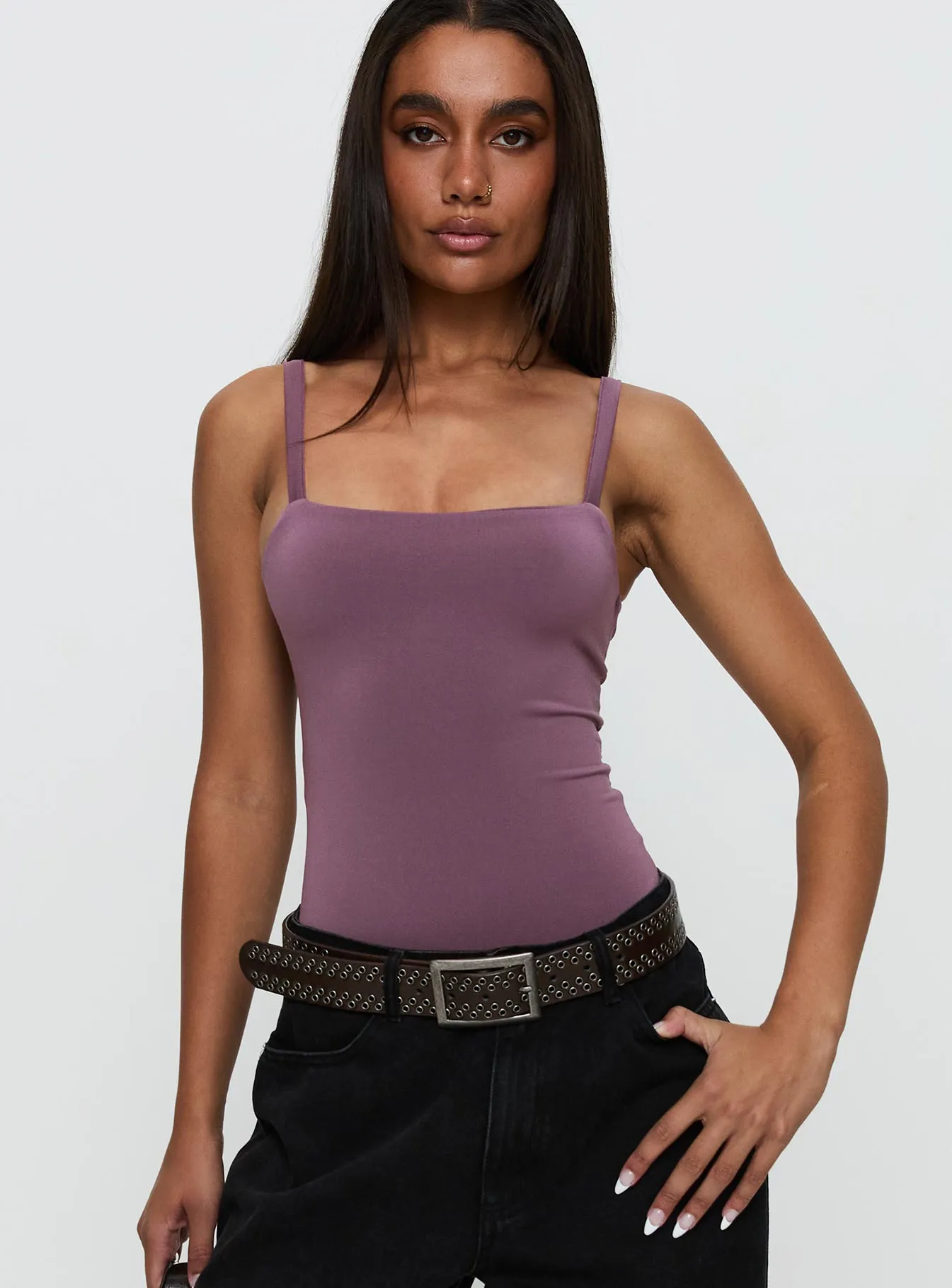 Off Stage Bodysuit Purple Stretch Couple