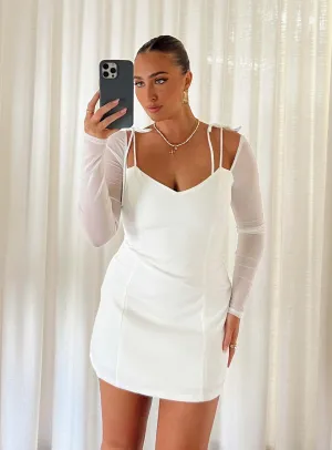 Fresh Style Cut Edge Charla Mini Dress White