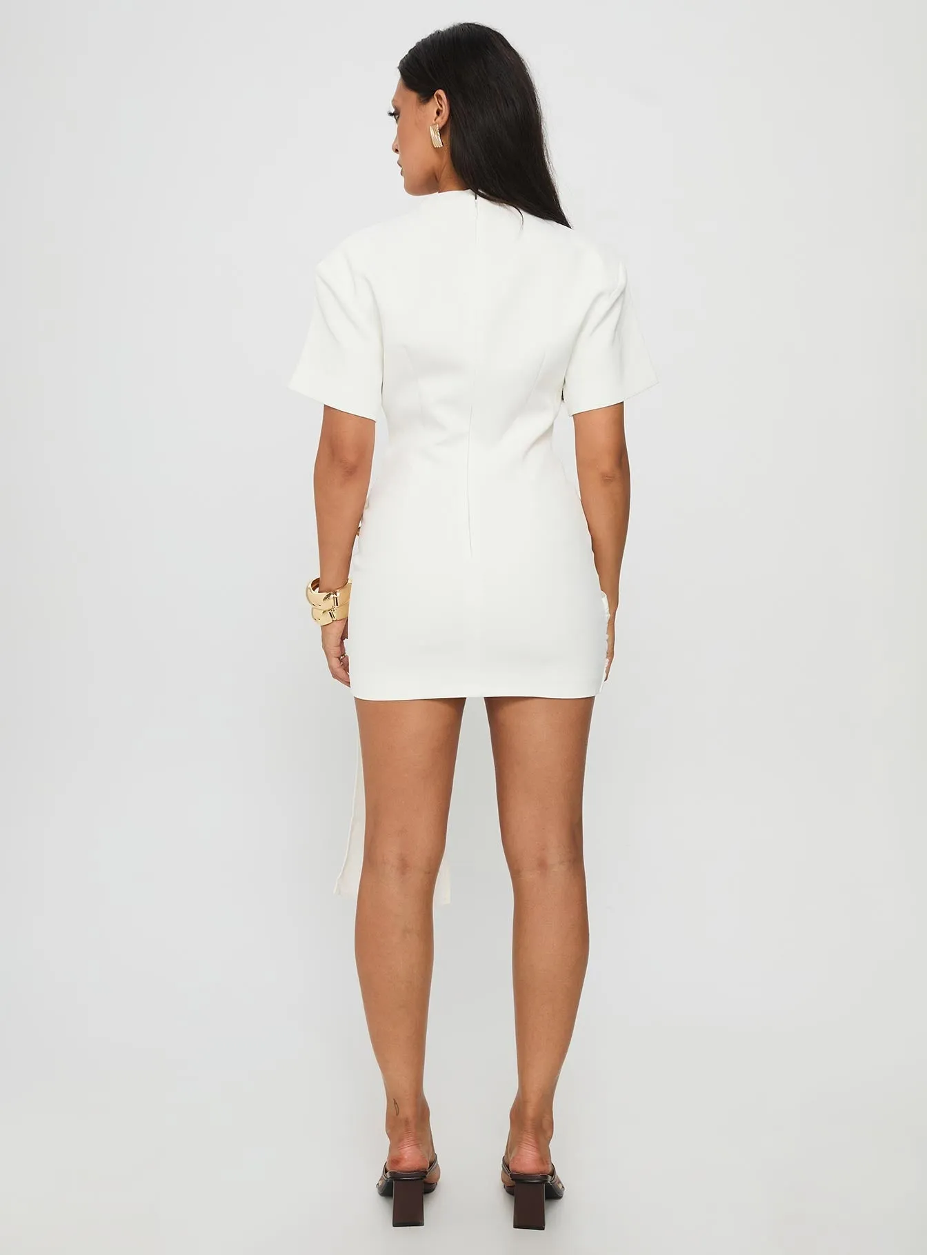Timeless Chic Quick Dry Textile Martini Mini Dress Porcelain