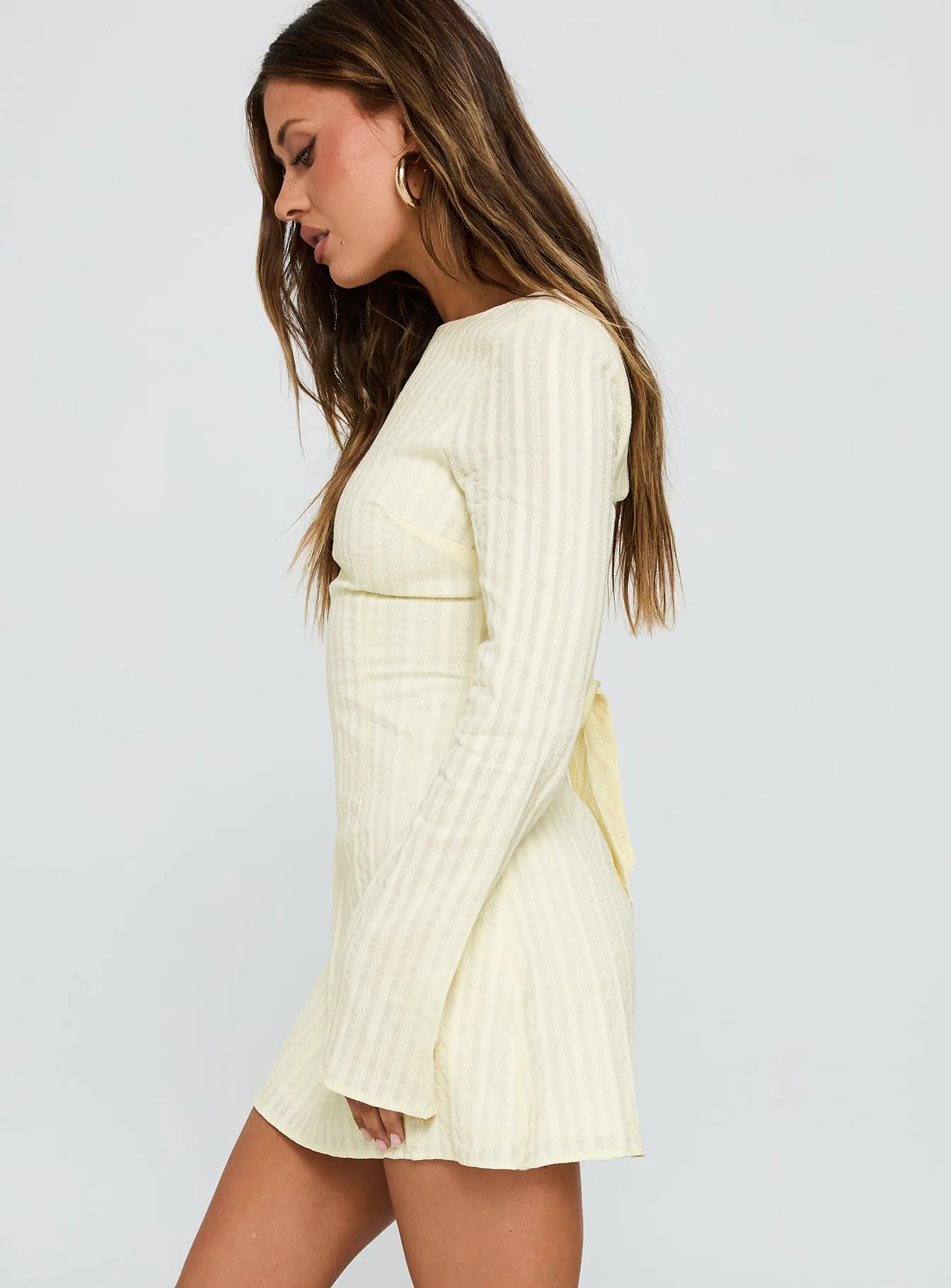 Fearless Charm Fresh Vibes Alfalfa Long Sleeve Mini Dress Cream