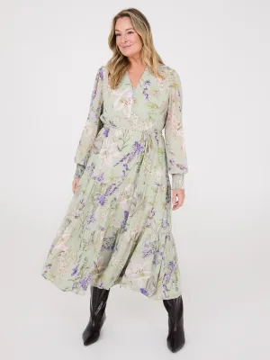 Floral Print Tiered Maxi Dress Simple and timeless piece Storm Sky