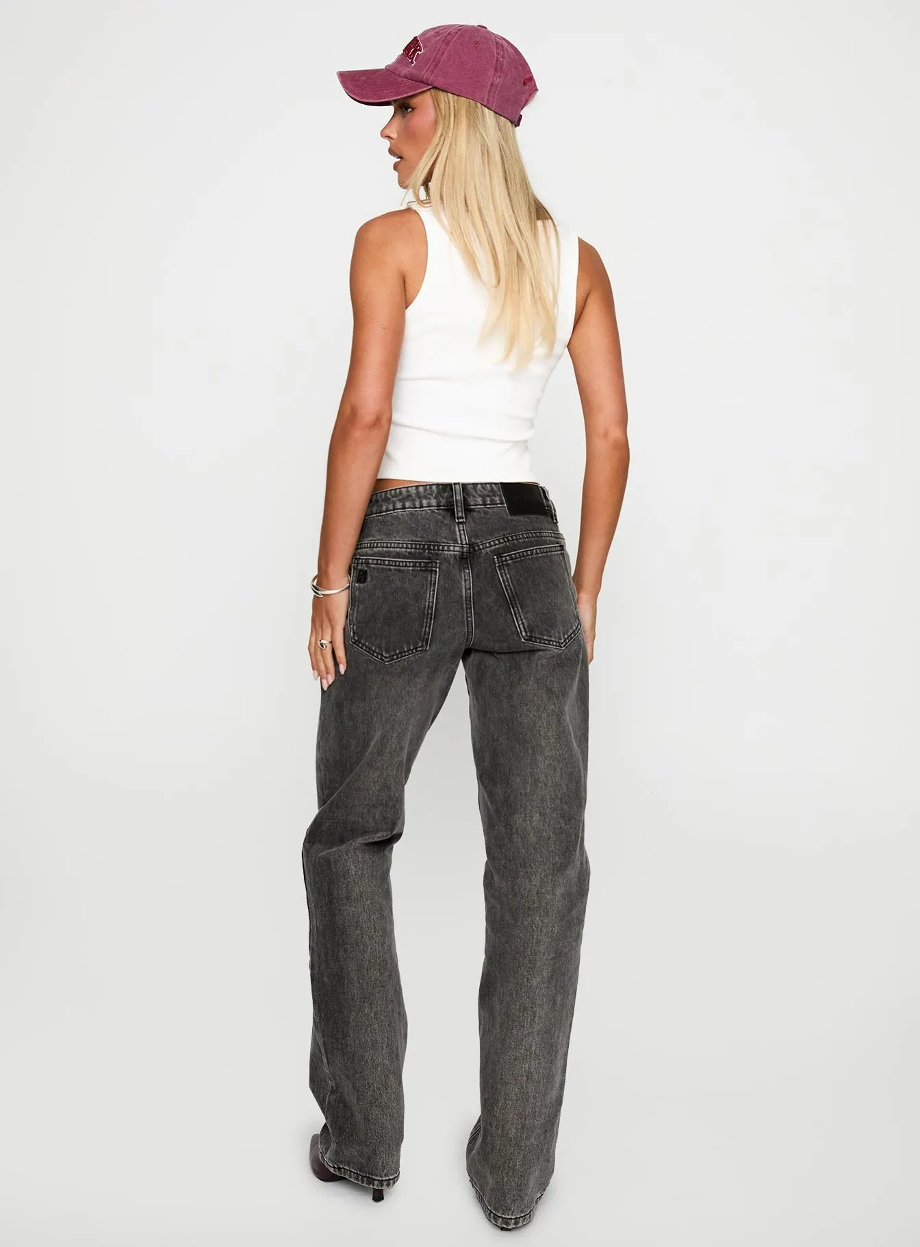 Better Half Low Rise Straight Leg Jeans Charcoal All Fit Style