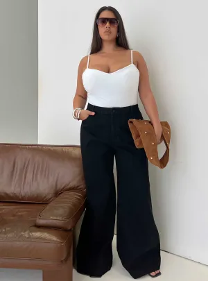 Goldie High Wide Jean True Black Curve Low Maintenance Denim Neutral Outfit Piece