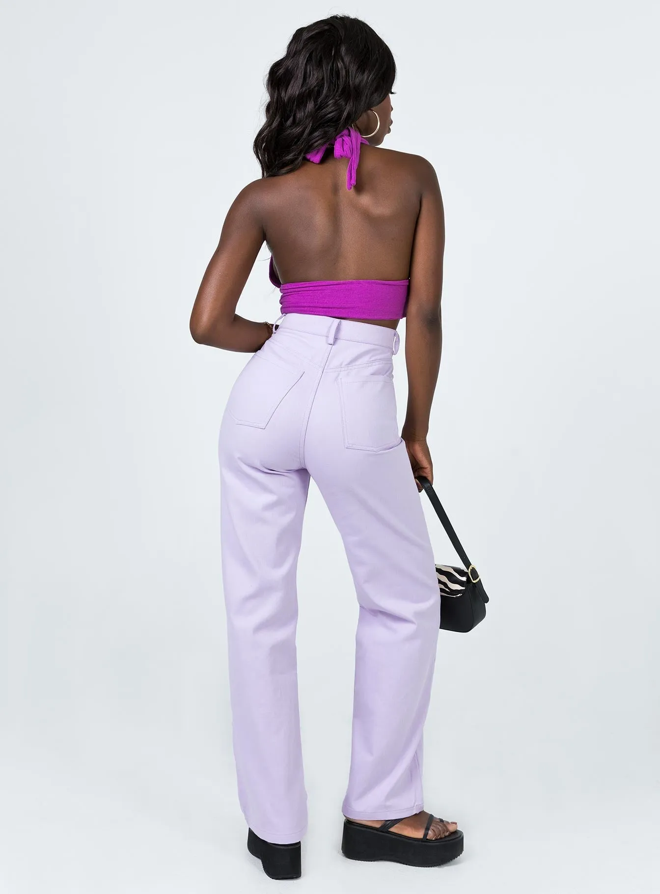 Clean Outfit Judy Twill Wide Leg Jeans Purple