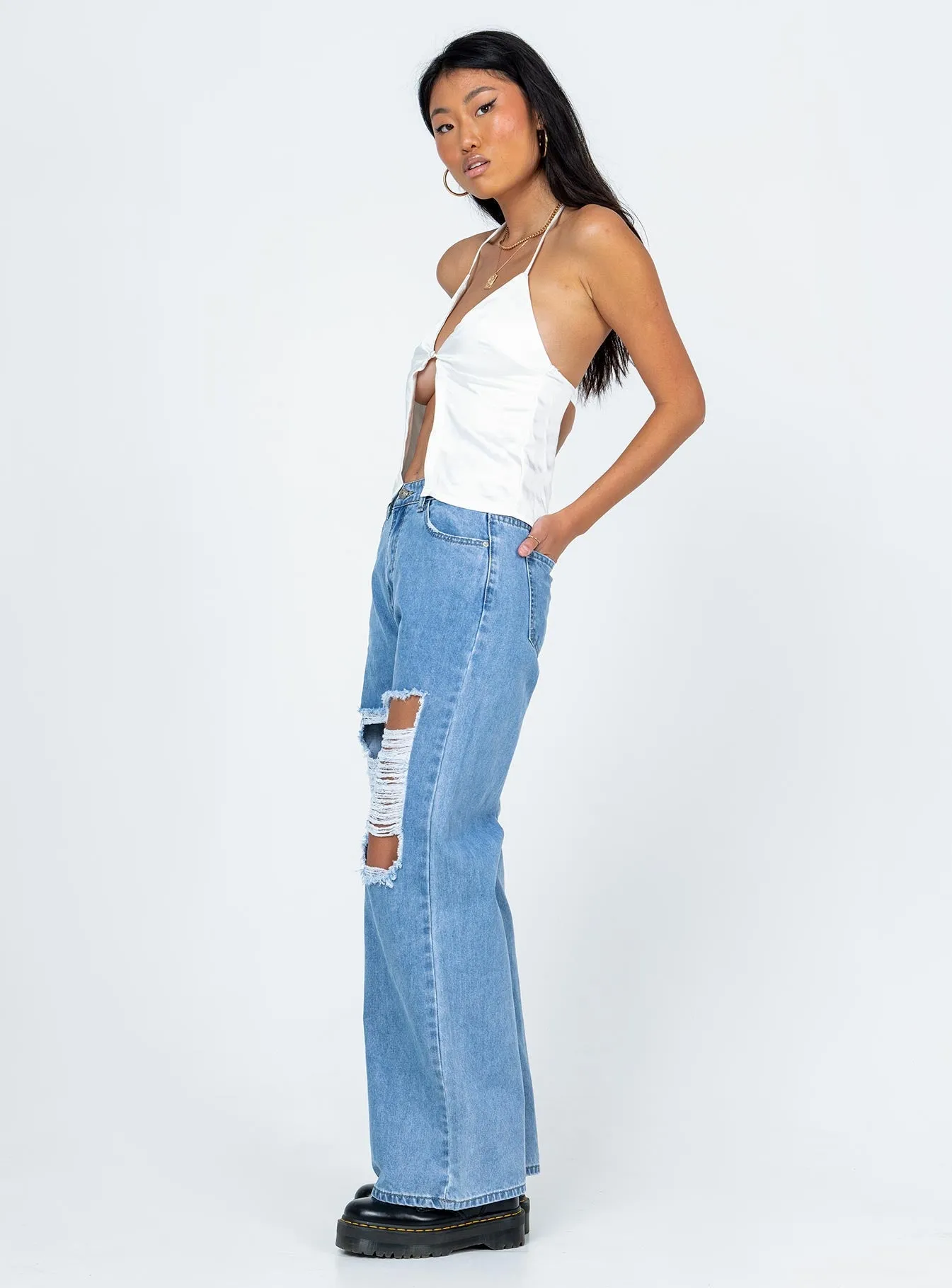 Laguna Wide Leg Denim Jeans Simple clothing