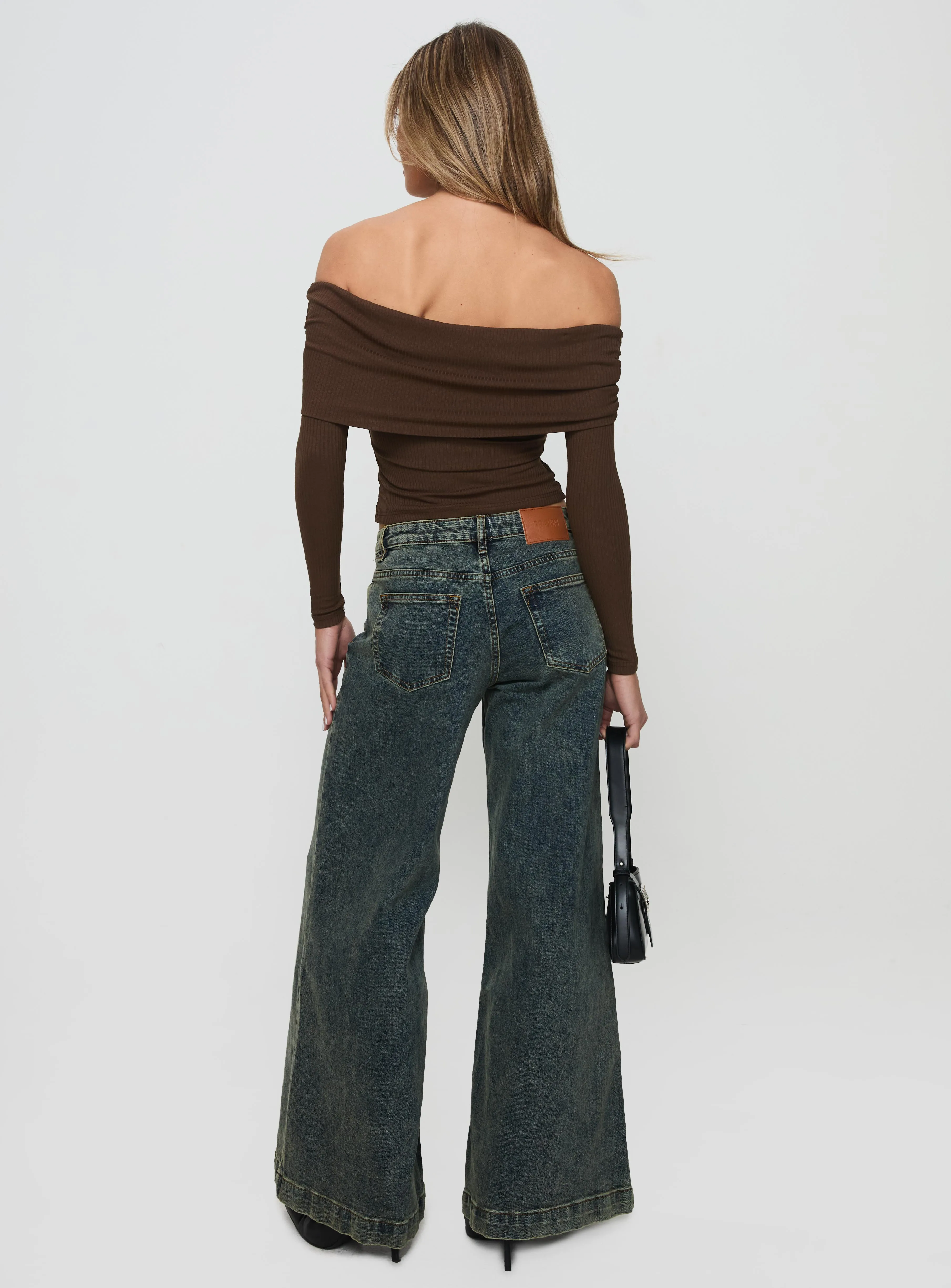 Minimal Shrinkage Fabric Ziggie Low Rise Baggy Jeans Antique Wash