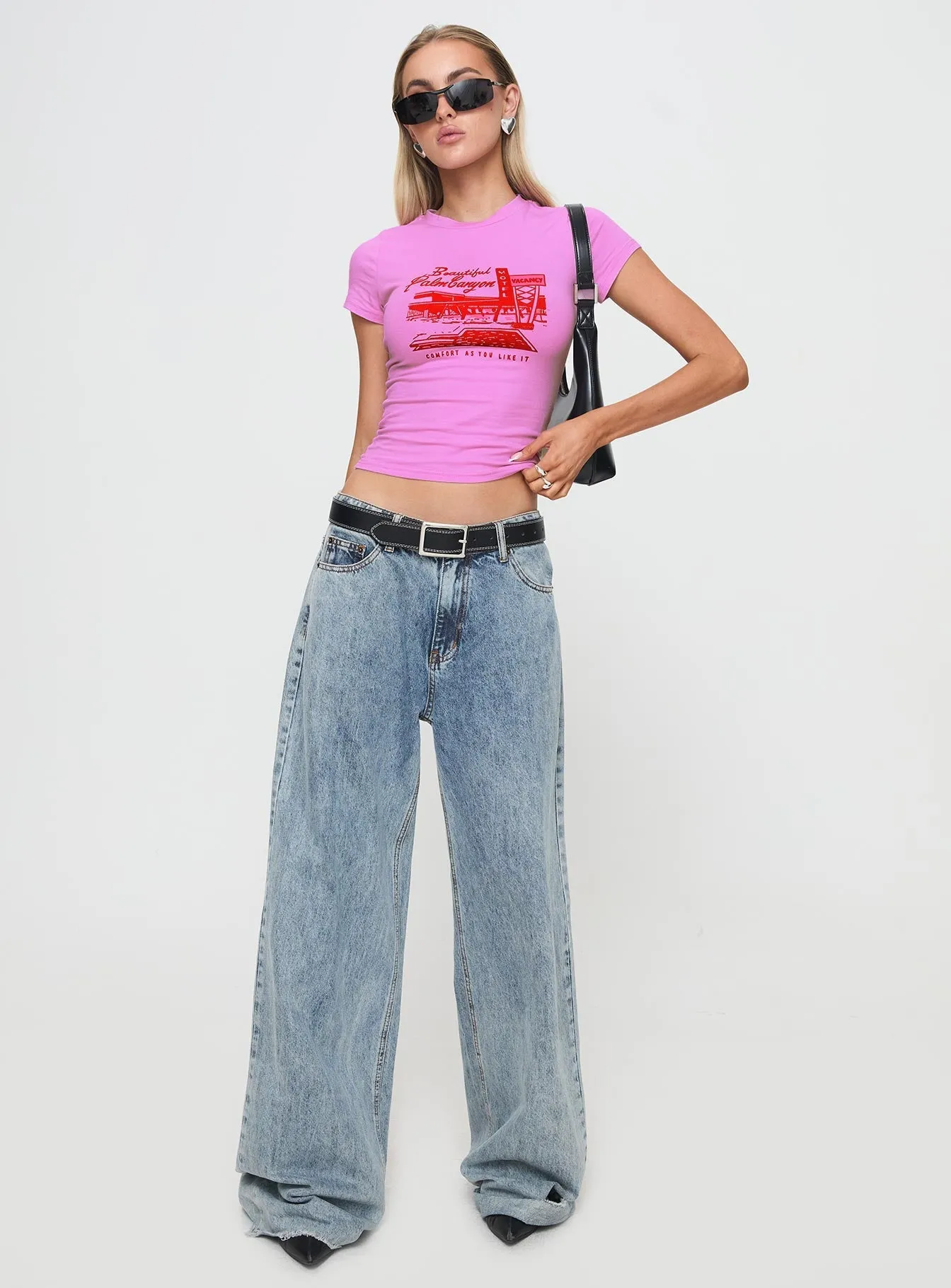 HighThreadCount Comfy Fit Palm Canyon Tee Pink
