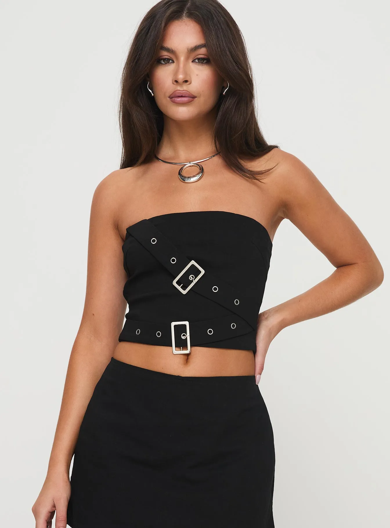 Haliman Strapless Top Black Eco Conscious Packaging