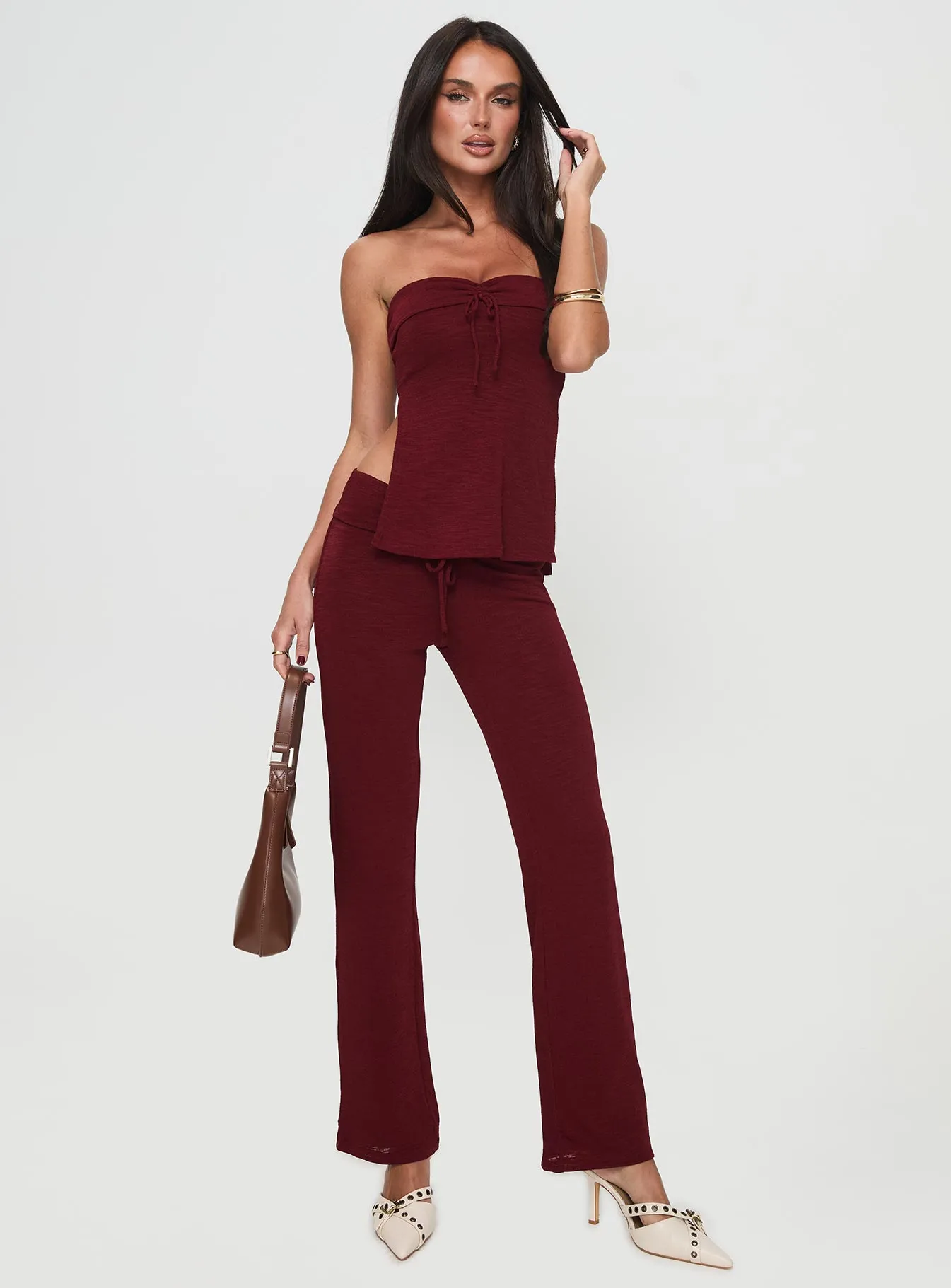 LightweightLayeringSystem OEKOTEX Certified Fabric Laurenita Longline Tube Top Burgundy