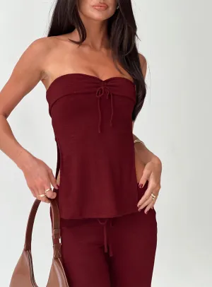 Laurenita Longline Tube Top Burgundy EcoFriendly Dye Process