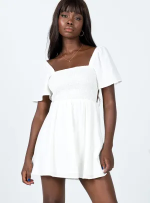 Summer Nights Mini Dress White Casual Fit Look