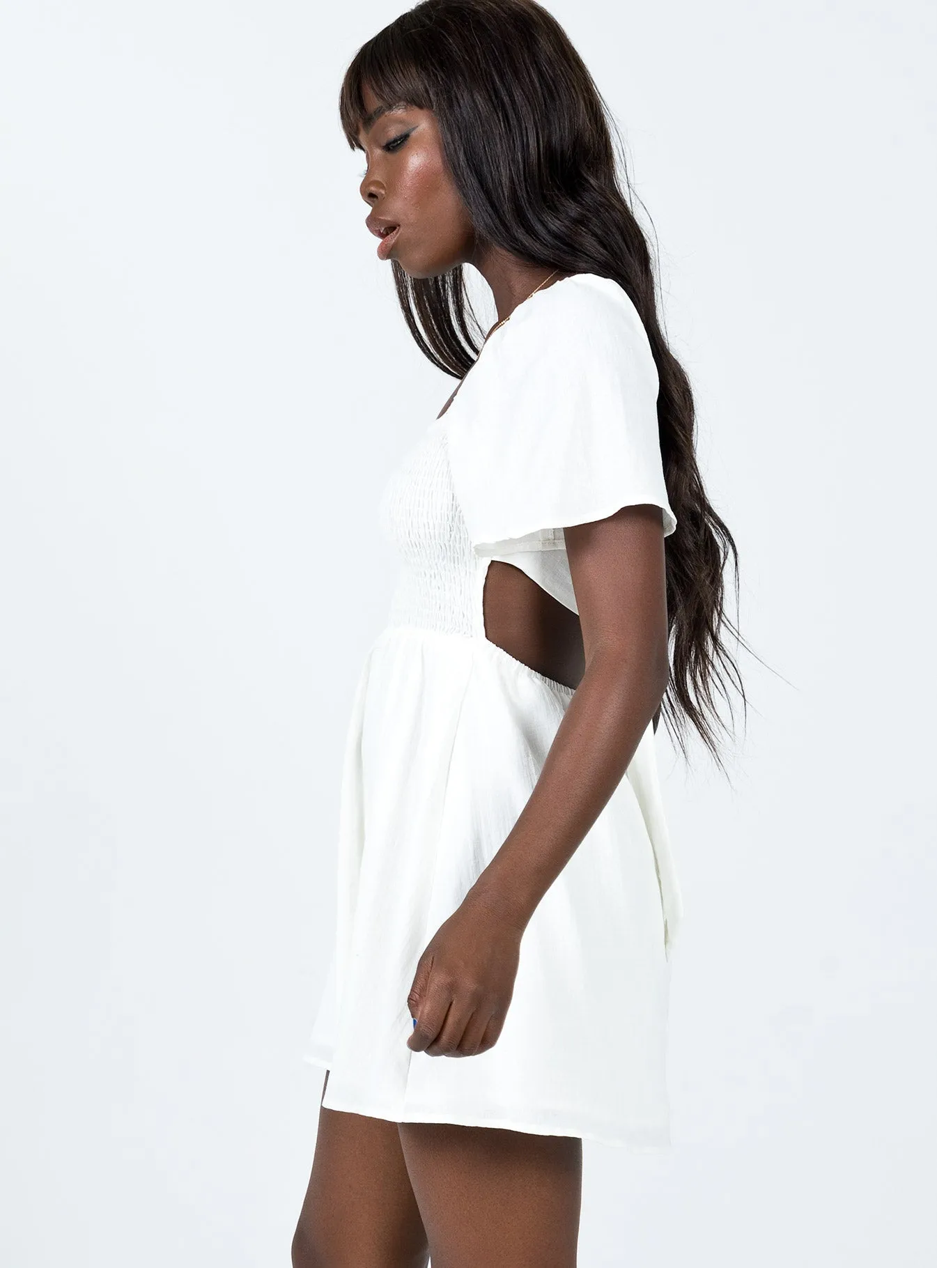 UV Protection Summer Nights Mini Dress White