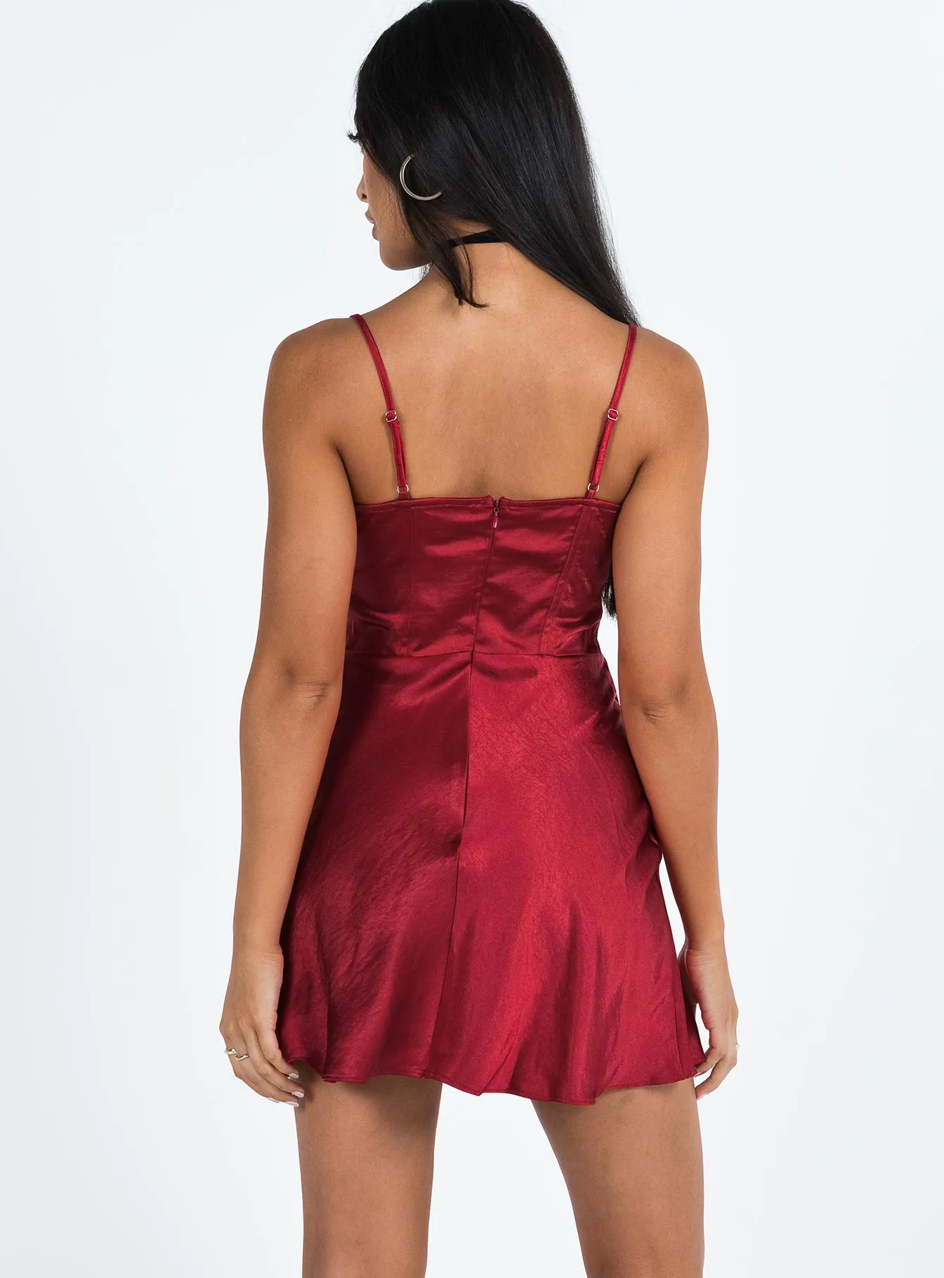 Fun Shine Tamal Mini Dress Burgundy