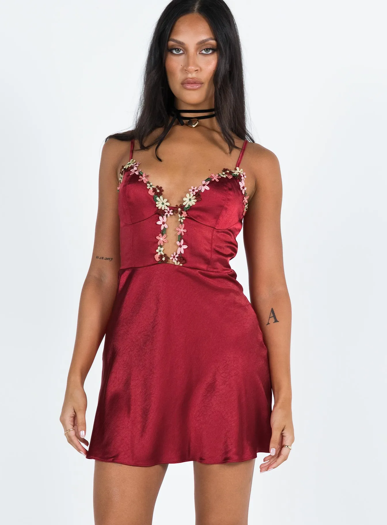 Tamal Mini Dress Burgundy Fresh Look Beat Mode