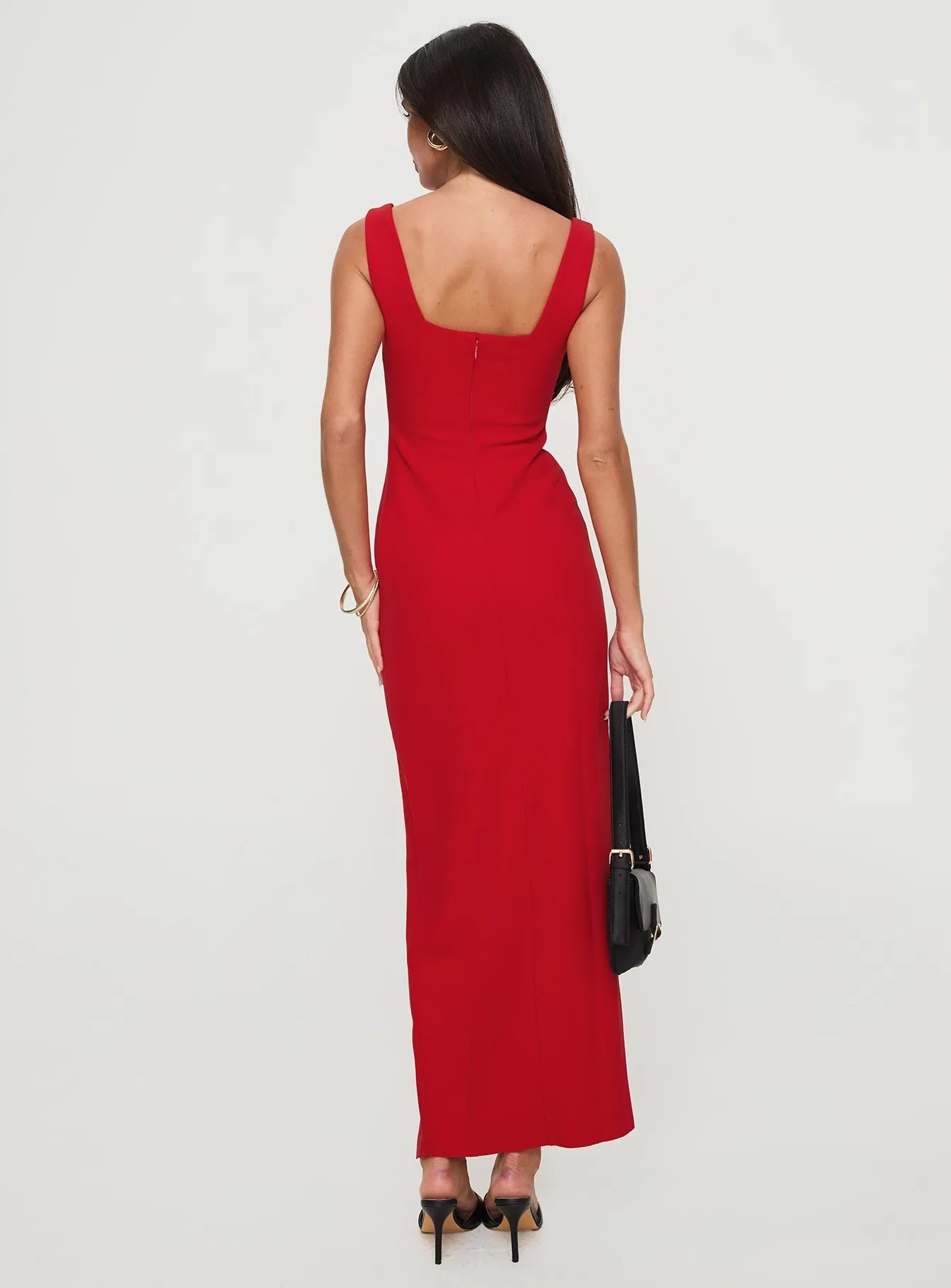 Bombshell Maxi Dress Red Light and breathable fabric