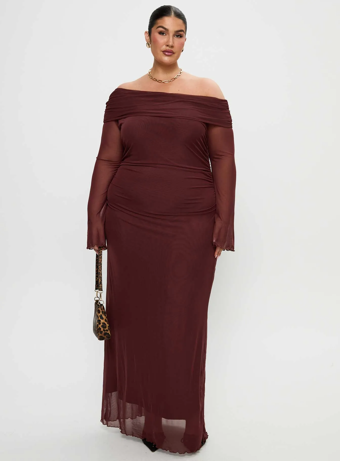 Consideration Maxi Dress Chocolate Curve Travel Easy Peony Bloom