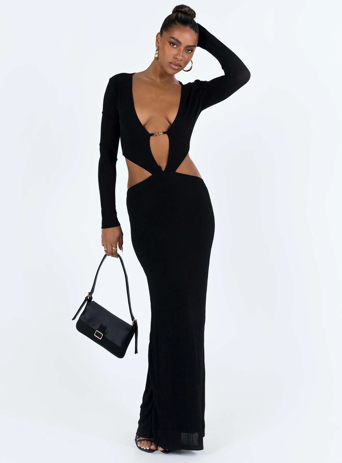Everton Maxi Dress Black Night Glow Steel Frame