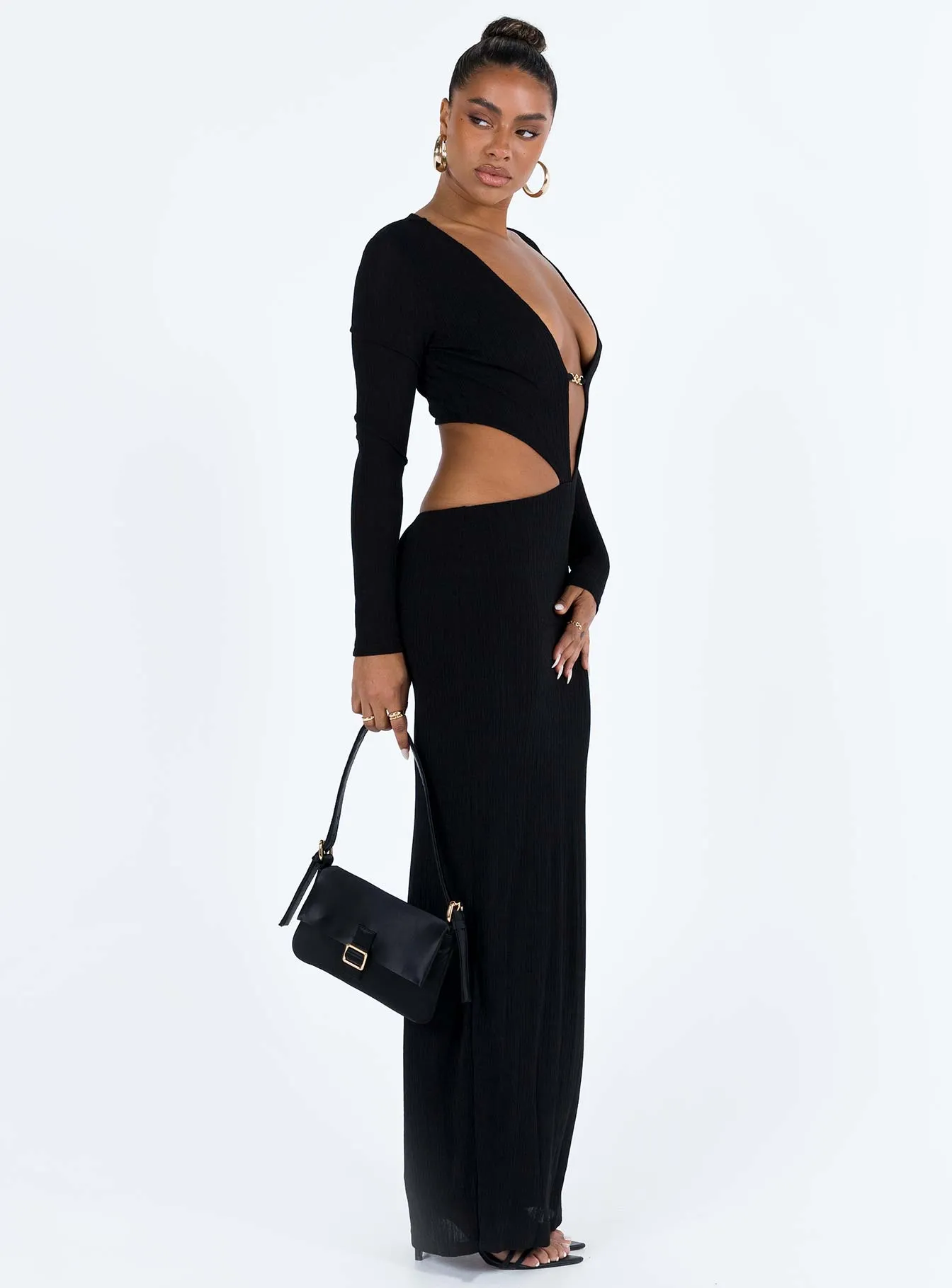 Everton Maxi Dress Black Sunrise Bay Wheat Field
