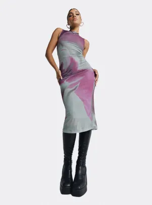 Motel Fayola Dress Anatomy Of Nature Pink Confident Walk
