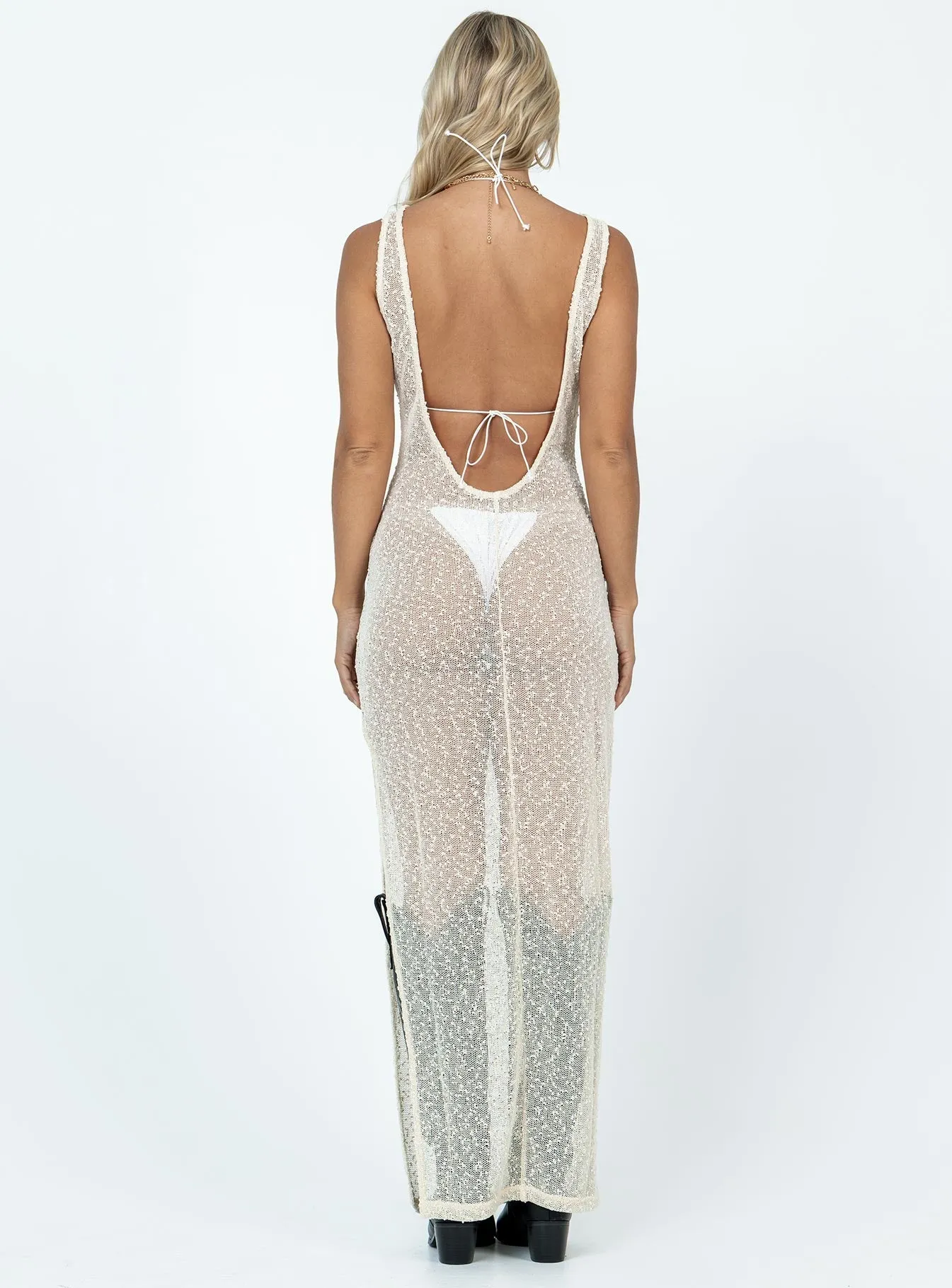 Performer Knit Maxi Dress Cream Relaxed fit formal wear