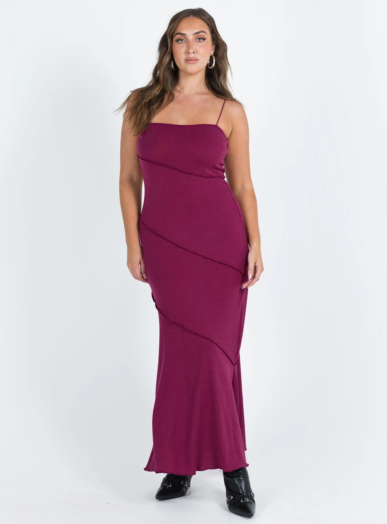 Dance Floor Andros Maxi Dress Burgundy