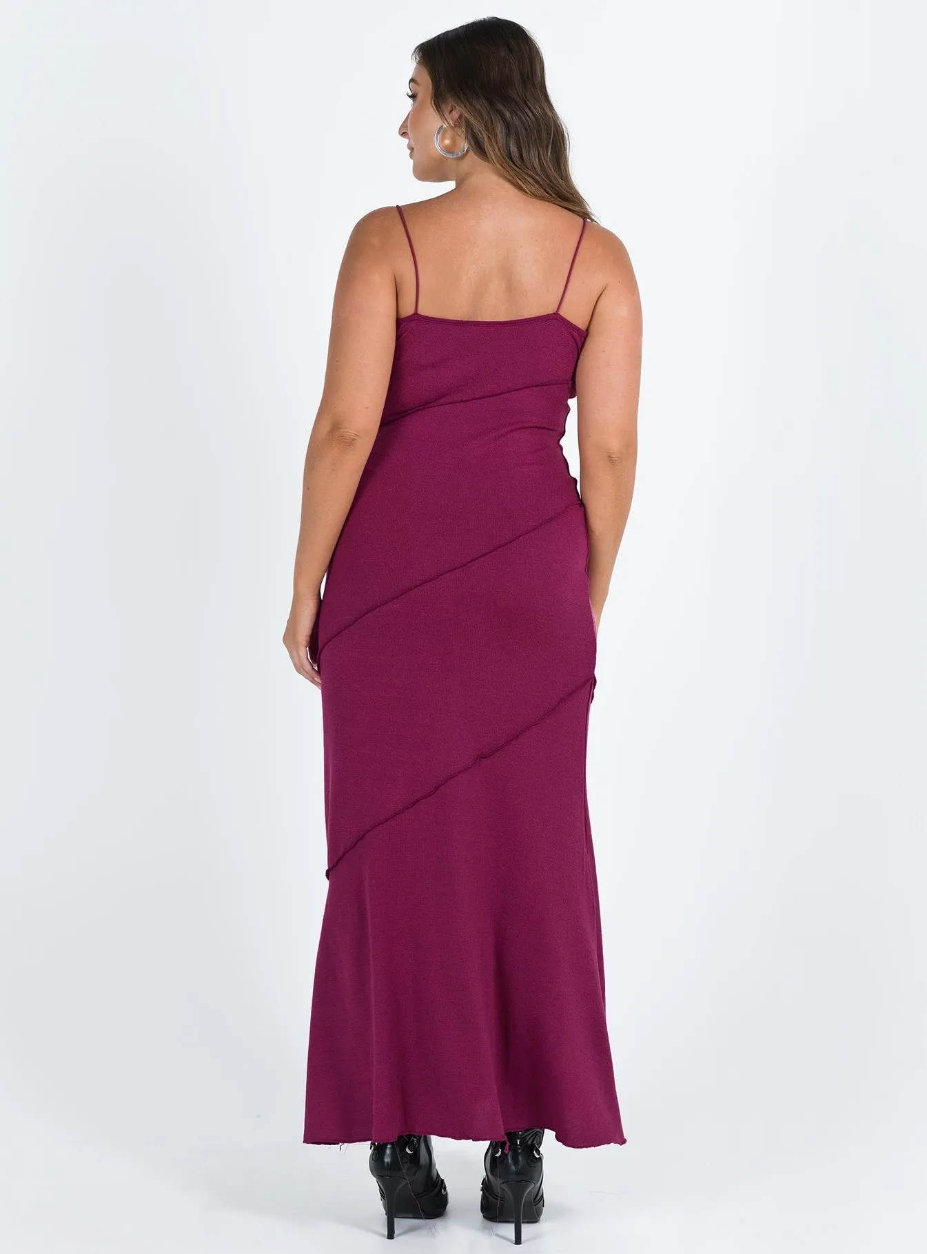 Andros Maxi Dress Burgundy Trim Glow Soft Dawn