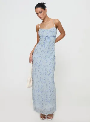 Valencia Maxi Dress Blue Floral Boho Spirit This dress provides the perfect blend of comfort and sophistication for any occasion