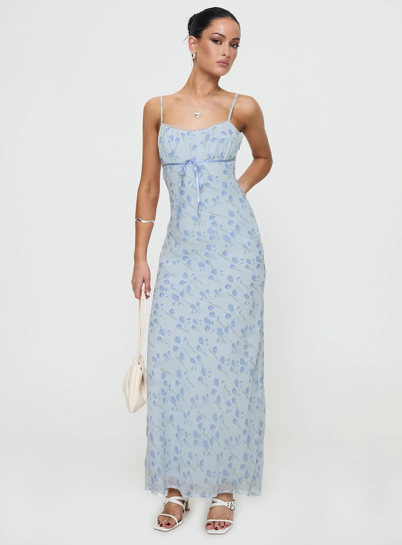 Village Glow Valencia Maxi Dress Blue Floral