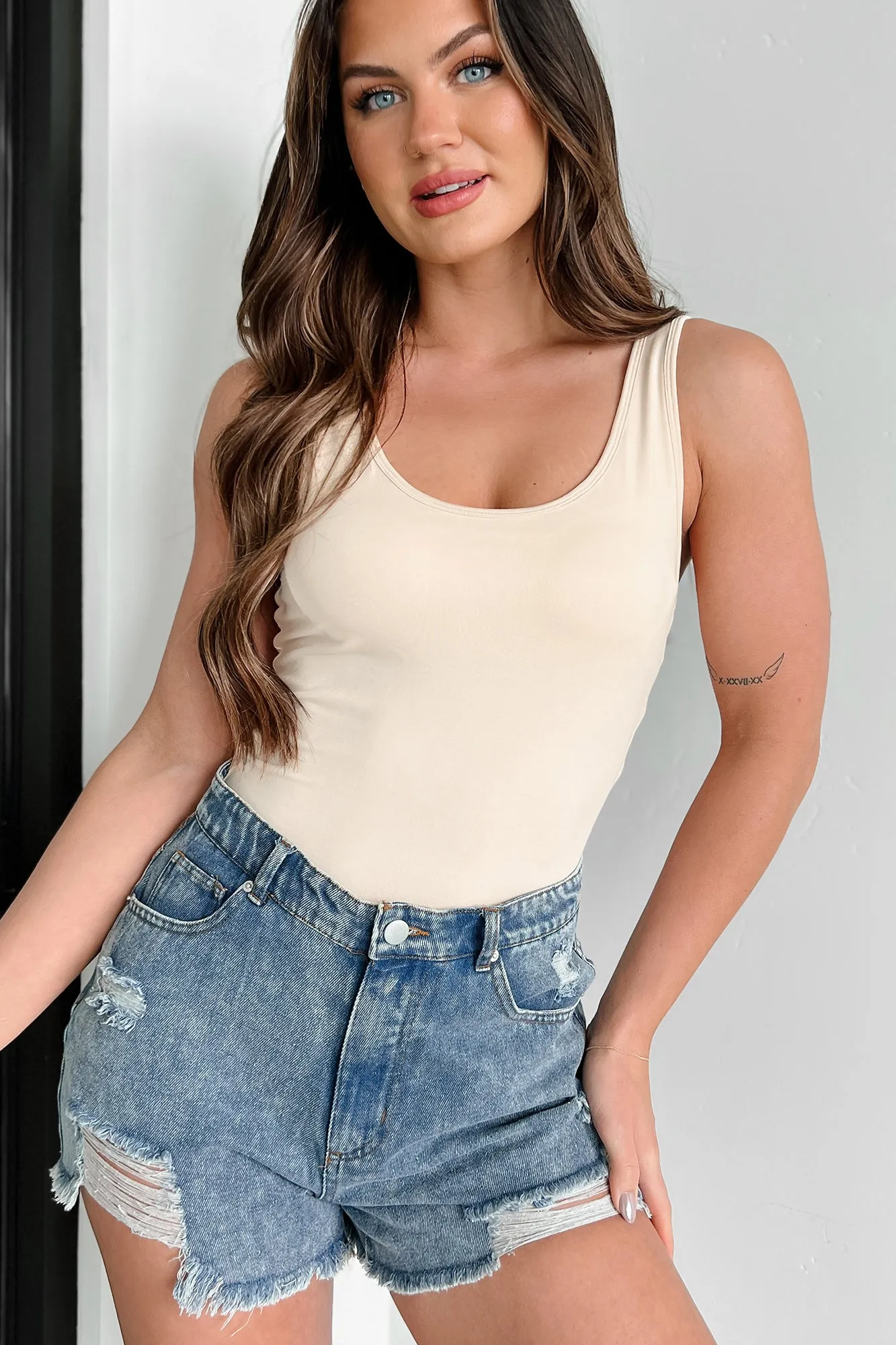Illuminated Everyday Basic Tank Bramisuit (Beige)