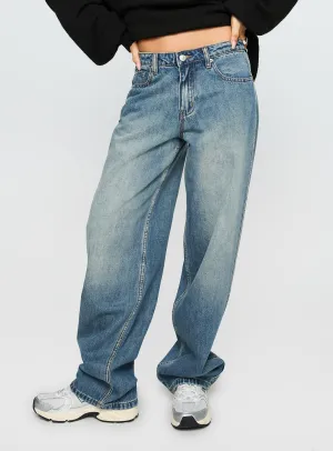 Motomami Mid Rise Barrel Leg Jeans Mid Blue Wash Closet Classic Eco Friendly Fashion Lover Morning Stroll