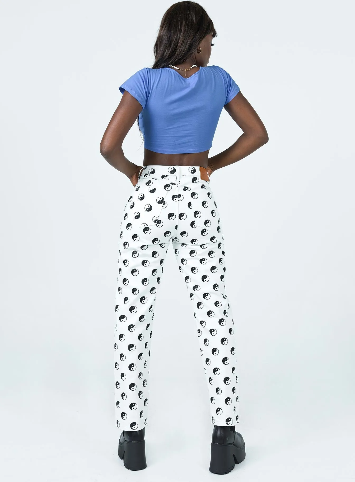 Spring Mood Trendy General Option Yin Yang Printed Lounge Jean
