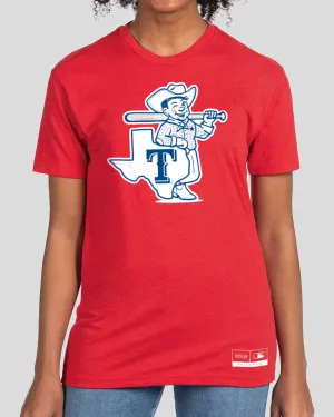LowBulkFabric Texas Proud Women's Warm-Up Tee (Red) - Texas Rangers
