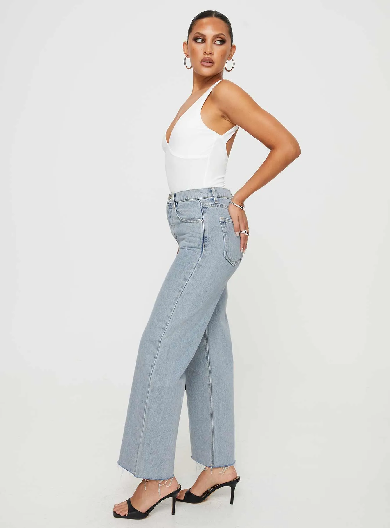 Fawcett High Rise Straight Leg Jeans Light Blue Wash Petite Eco Friendly Date Night Weekend Getaway Minimalist Breathable