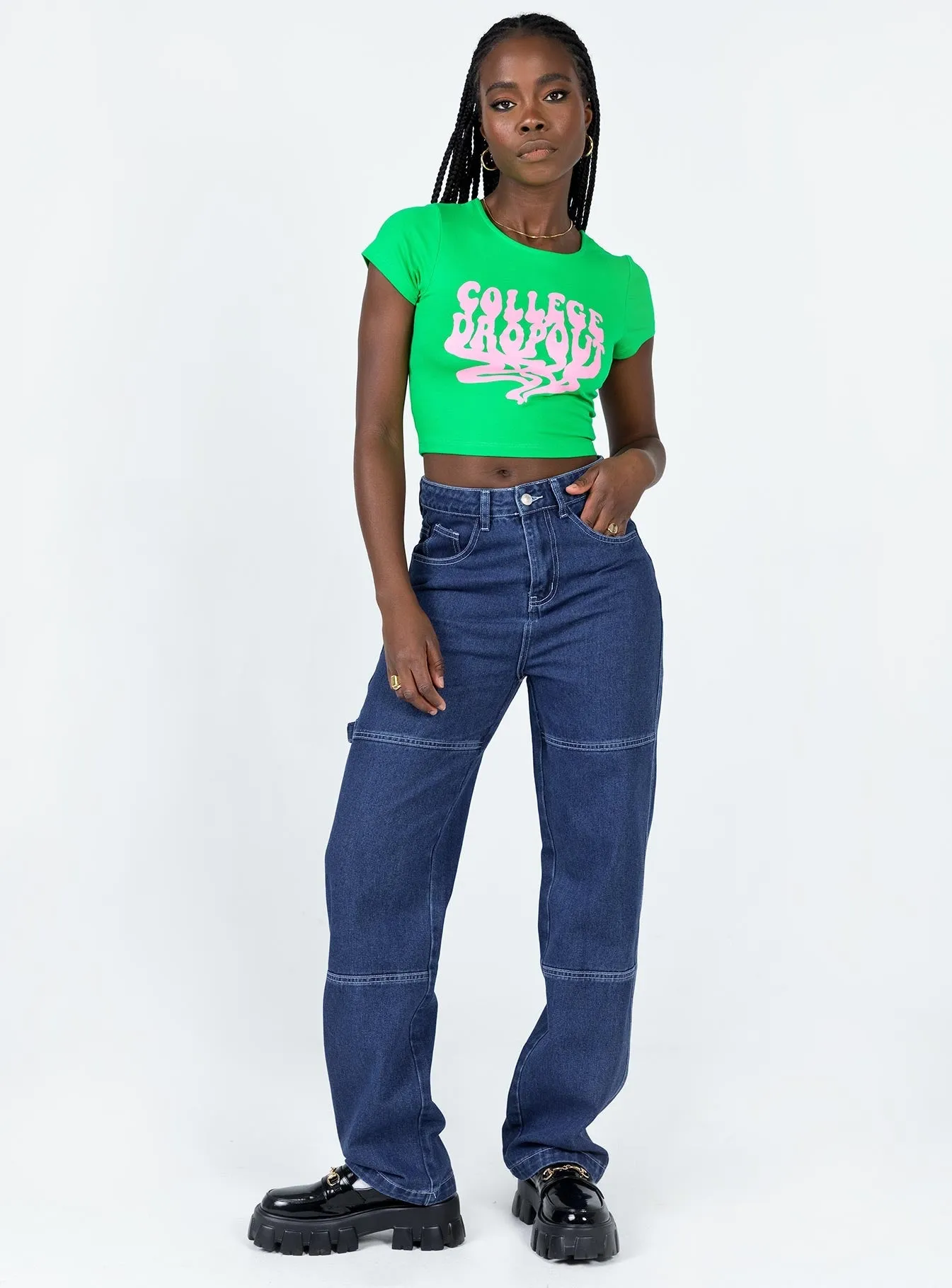 Shopping Day Vibrant Office Wear Copeland Jeans Mid Wash Denim