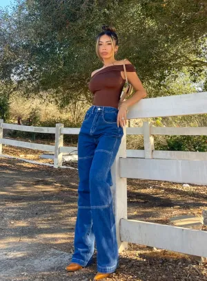 Vintage Inspired Weave Copeland Jeans Mid Wash Denim