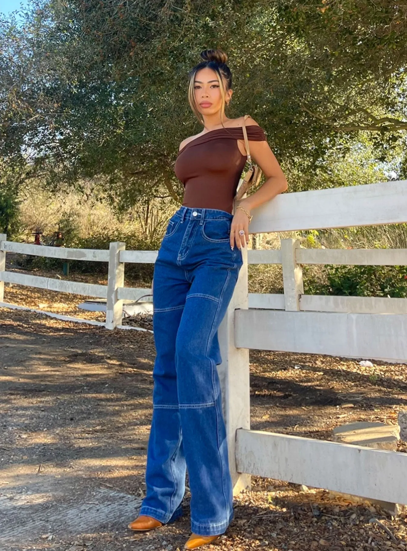 Vintage Inspired Weave Copeland Jeans Mid Wash Denim