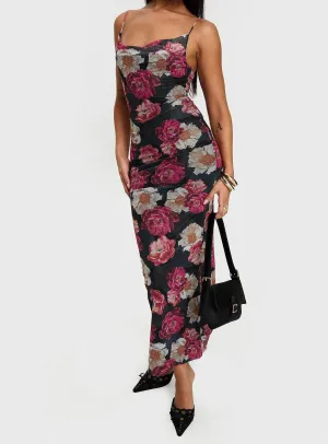 Auley Maxi Dress Multi / Red Floral Feather Soft