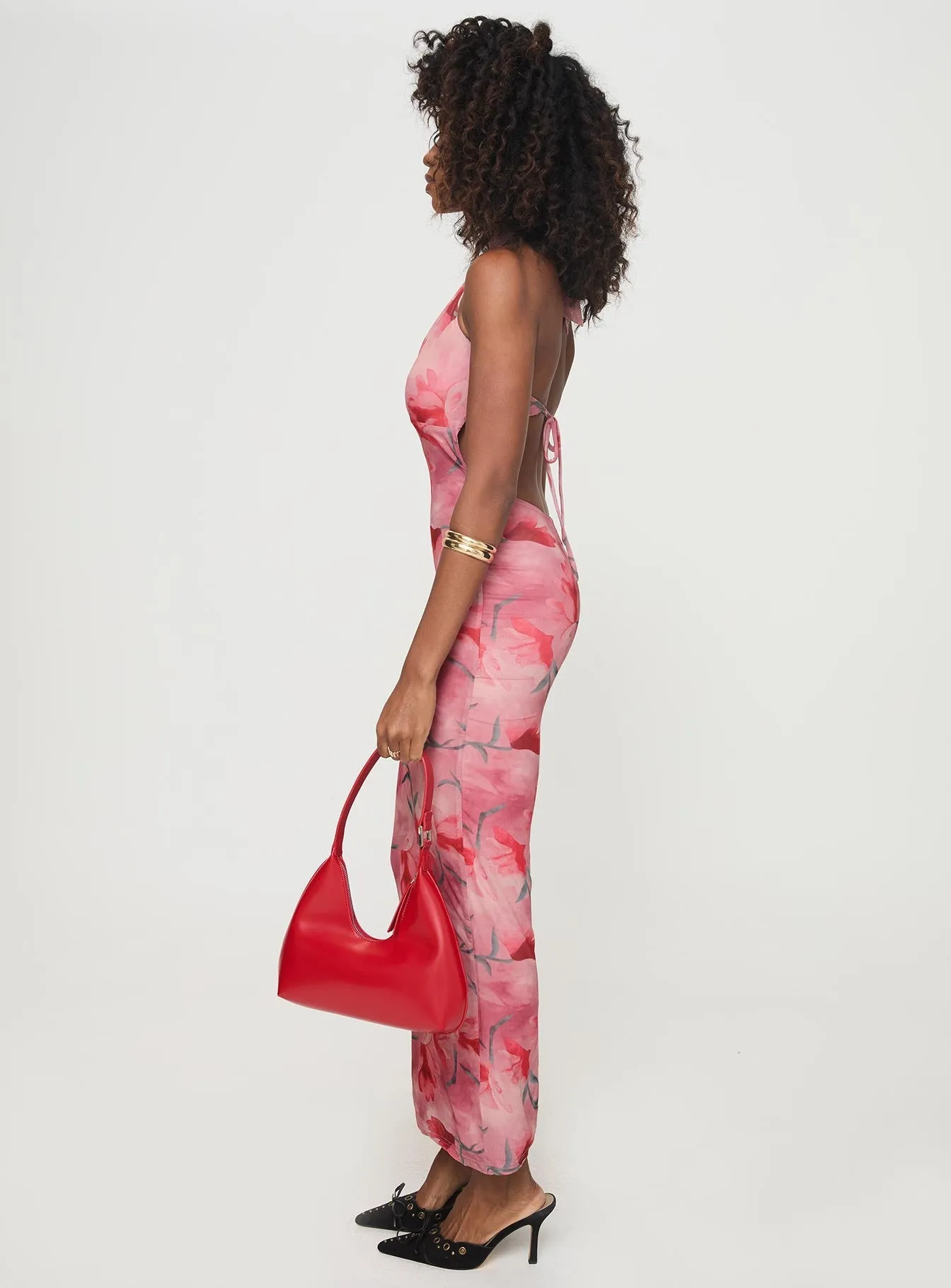 Air Glow Maillard Halter Maxi Dress Pink