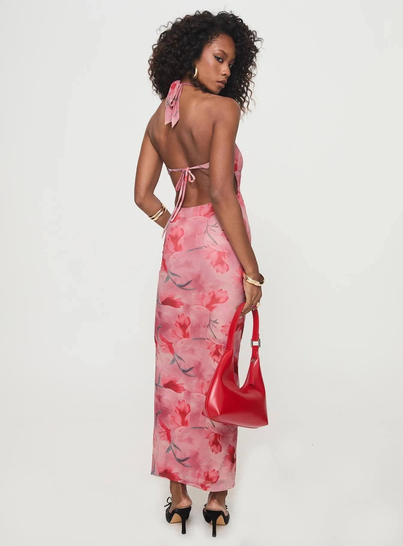 Purple Mist Beach Walk Maillard Halter Maxi Dress Pink