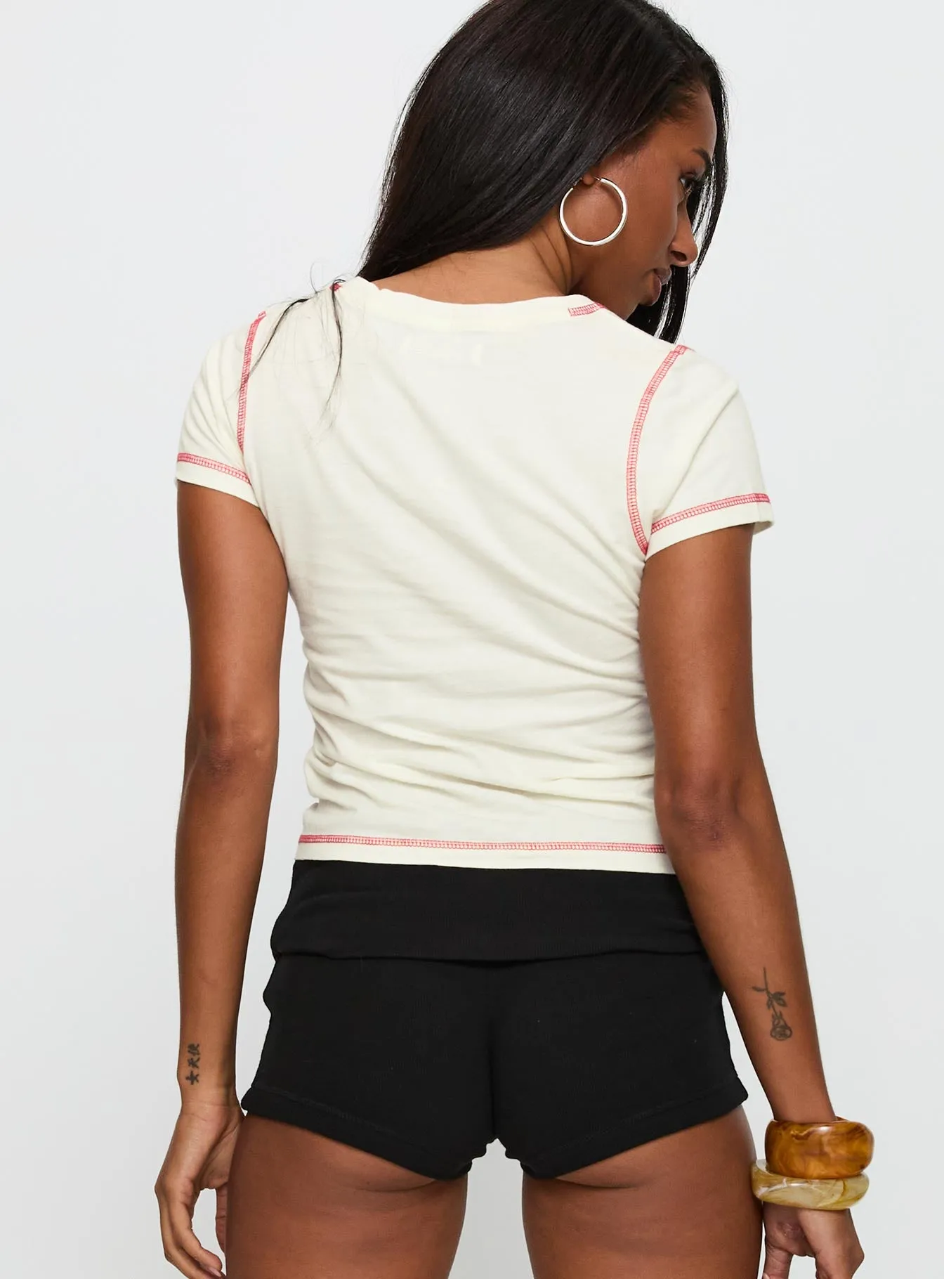 Siciliy Graphic Top Cream Classic Look Perfectly Fit