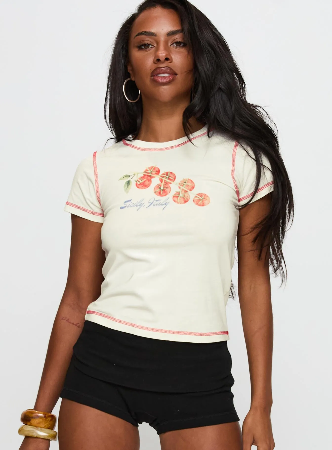 Relaxed Comfort Wear Siciliy Graphic Top Cream